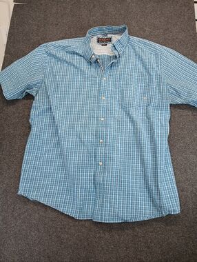 Ariat Men's Light Blue Pro Series Short Sleeve Button-Down Shirt Sz XL